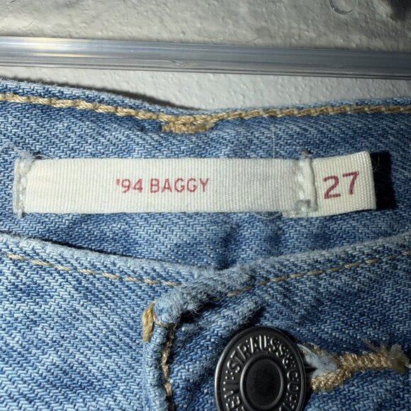 Levis Jeans Women's '94 Baggy Distressed High Waist Wide Leg Ripped Size 27 - Picture 3 of 10